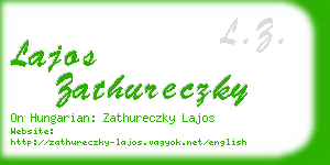 lajos zathureczky business card